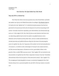 New York City: The Epic Global City of the World