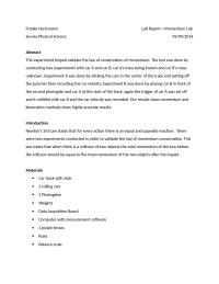 Momentum Lab report