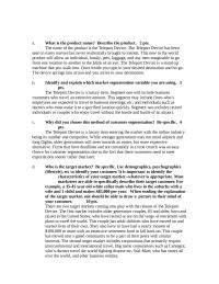 New Product Marketing Assignment