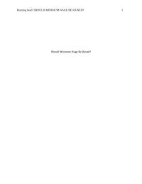 Should Minimum Wage Be Raised?