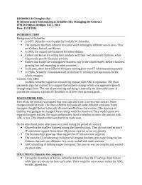 IT Infrastructure Outsourcing at Schaeffer (B): Managing the Contract