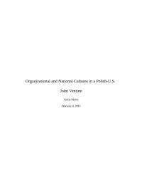 Organizational and National Cultures Case Study