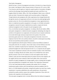 Total Quality Management Total