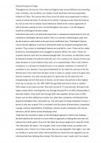 Business Ethics – Personal Perspective Paper