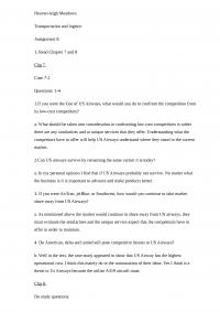 Transportation and Logistic assignment 7