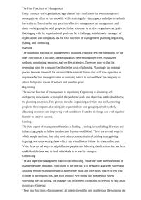 The Four Functions Of Management