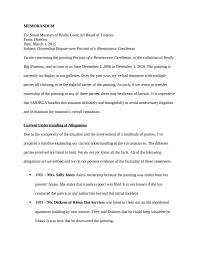 Memorandum to Small Museums Board of Trustees