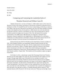 Comparing and Contrasting the Leadership Styles of Theodore Roosevelt and William Gates III