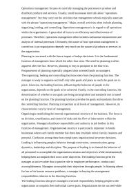 Operational Management