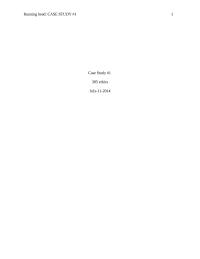 Case Study Running head CASE STUDY