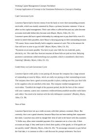 Working Capital Management Worksheet