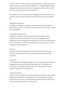 Leadership vs. Management What
