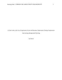 A Close Look at the Use of Application Forms and Resume