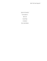 Case analysis MGT 331 Case