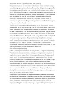 Management Management Planning