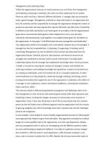 Management And Leadership