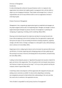 Overview Of Management Overview