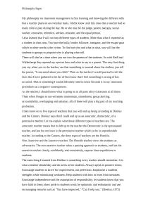 Classroom Management Philosophy