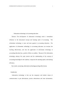 Information technology in Accounting education
