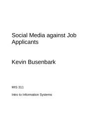 Social Media against Job Applicants