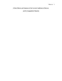 A Short History And Summary Of The Current Conditions In Morocco And Its Geographical Situation