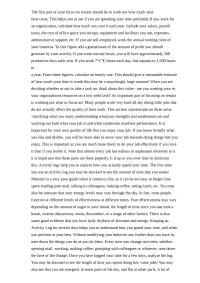 Time Management The first part of