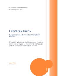 European Union & Its Impact on International Business