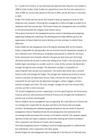 Kudler Fine Foods: Overview Of Management