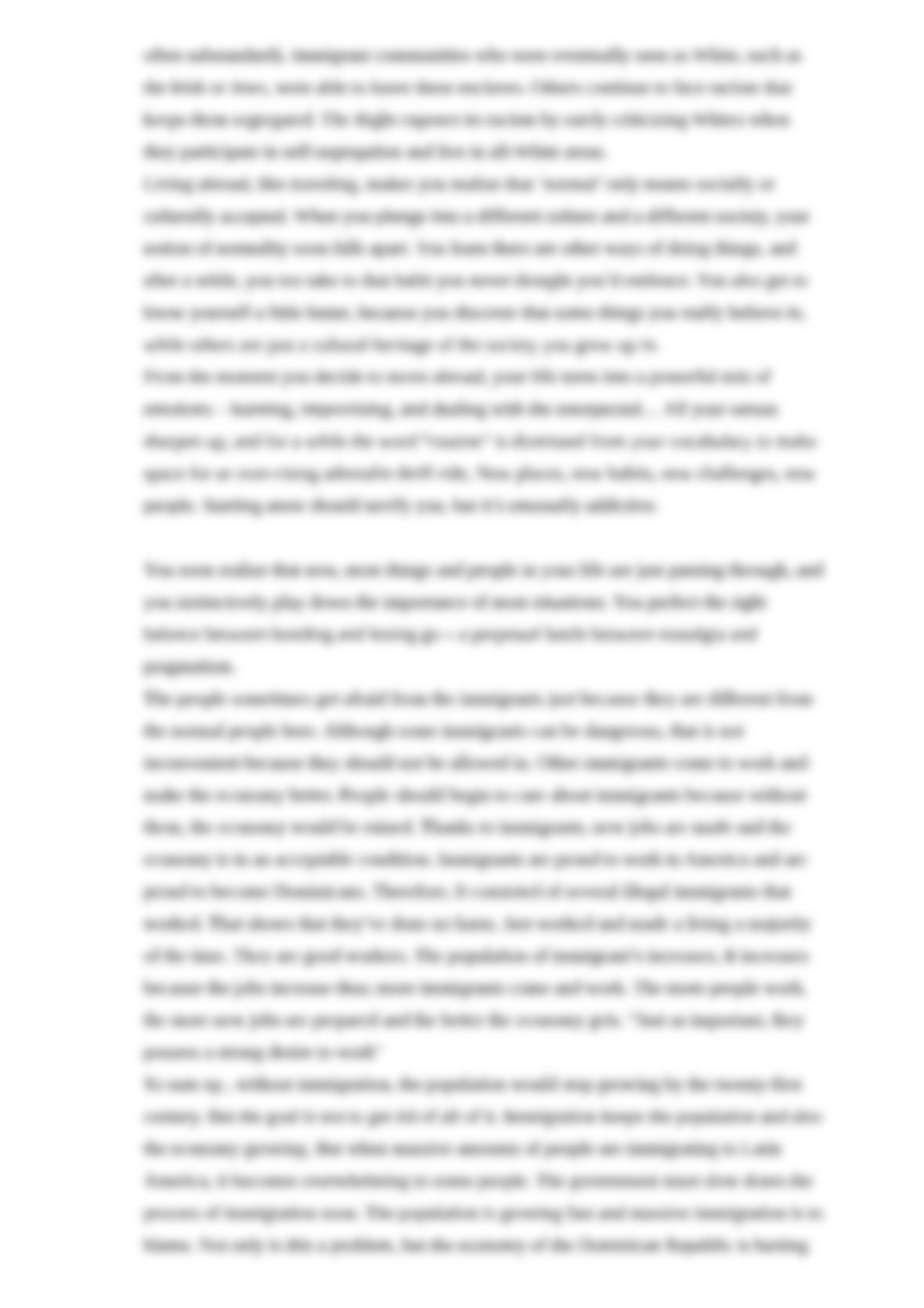 Life as an immigrant essay image