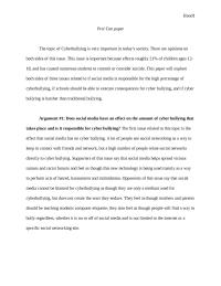 Cyberbullying Pro/Con Paper
