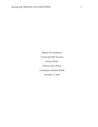 Mergers and Acquisitions