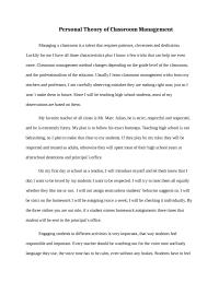 Personal Theory of Classroom Management