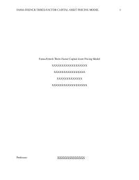 Fama-French Three Factor Asset Pricing Model