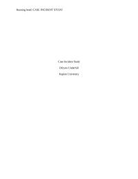 Case Incident Study