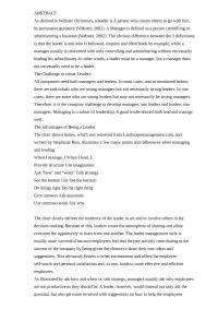 Management And Leadership
