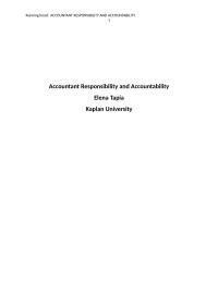 Accountant Responsibility and Accountability