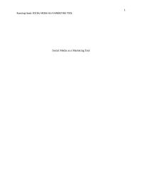 Social Media as a Marketing Tool