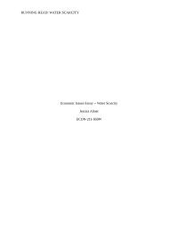Economic Issues Essay – Water Scarcity