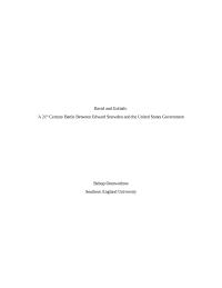 David and Goliath: A 21st Century Battle Between Edward Snowden and the United States Government