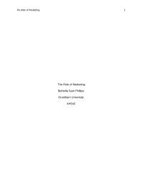 The Role of Marketing