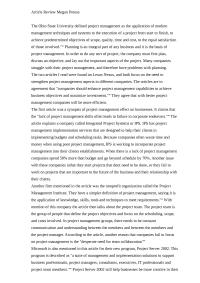 Project Management Article