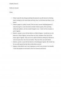 Reflective Journal: Ethics