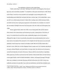 The Implications of Racism in the United States