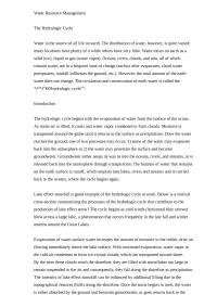 Water Resource Management (The Hydrologic Cycle)