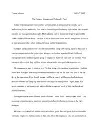 My Personal Management Philosophy Paper