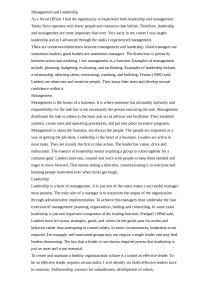 Management &Amp; Leadership