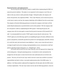 Required Decisions and Implementation