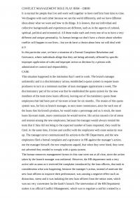 Conflict Management Role Play HRM – OBHR