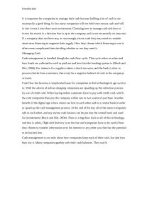 Cash Management And Short-Term Financing
