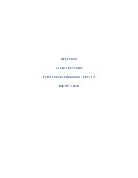 International Business: Argentina Analysis Paper
